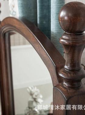 美乡居村实木家具式卧室立式妆台复QMN古美式家长腿梳化妆台梳妆