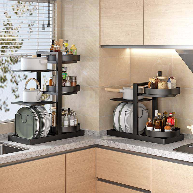 新层款醋旋转调料架厨房物架置升降ADH三油盐酱台面多功能收纳架,厨房/烹饪用具,抹布架/厨房清洁收纳架,淘宝优惠券,粉丝福利购,淘宝优惠卷