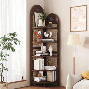274落地书架木客厅柜靠墙转角置物书架多功能柜三角书本收纳架实