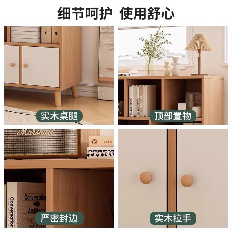 书架原木风置物柜玄关隔断柜子收厅纳柜用矮柜沙发家边柜KLT侧客