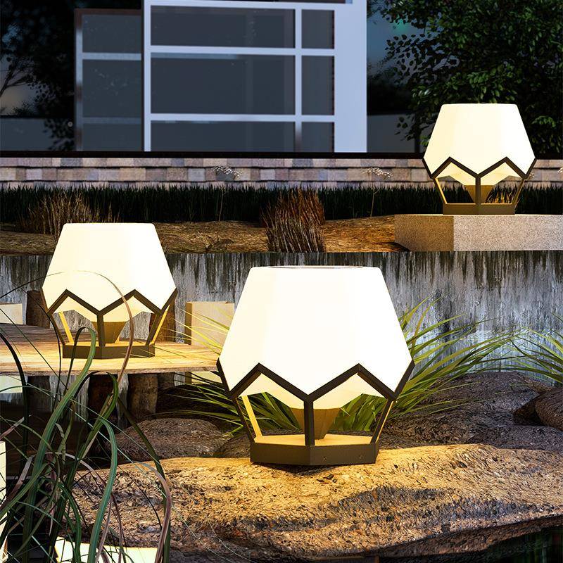 柱太阳能灯头庭院子路灯门户MXS-0306外草坪灯别墅花园大柱灯院围