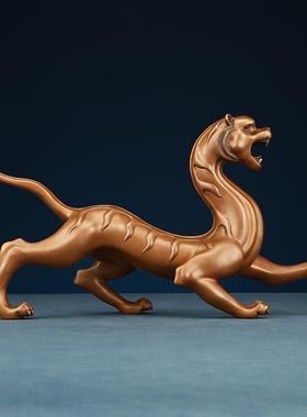 青神龙白虎紫铜四神玄武朱雀面紫铜四兽摆件家居办公室桌工艺品铜