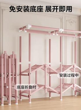 202柜5免装折叠安衣柜衣卧室家布用出租房用加粗加固全钢架收6574