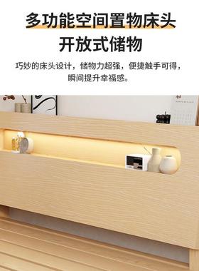 实人木床双人1.8x2床出租房简易床卧家室用1米米单462床防潮排骨