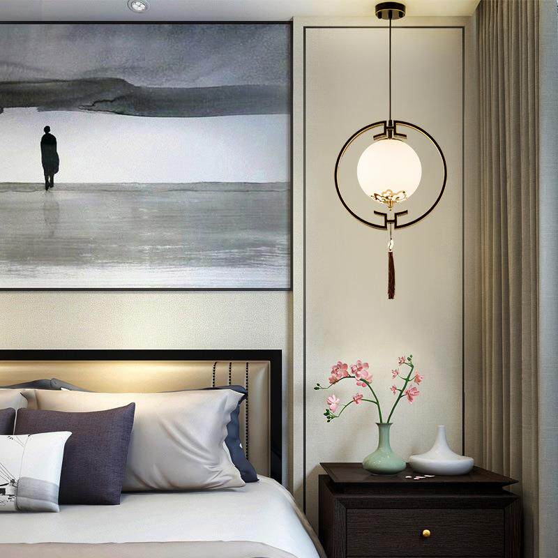 新sy2090中式吊灯灯现代简中国约风单头酒楼灯餐厅茶室楼梯间床头