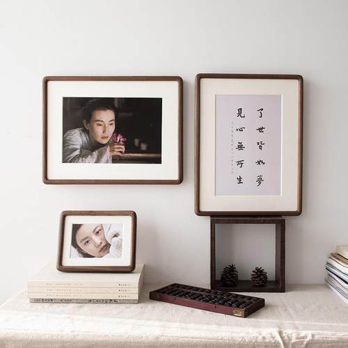 实Y榫卯21木大相框书法字画尺框来挂墙图任意寸美式榫卯客厅房书