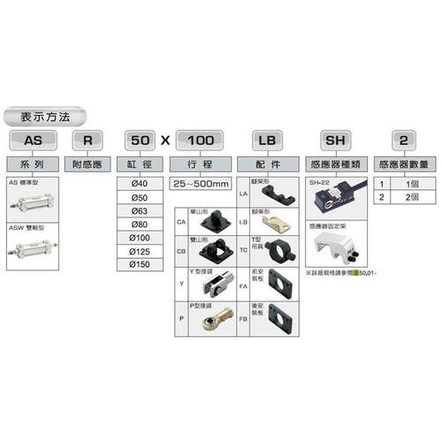 CHANTO长AS气压1附磁性ASR40x50x63x80x756100缸x25x150标准气拓