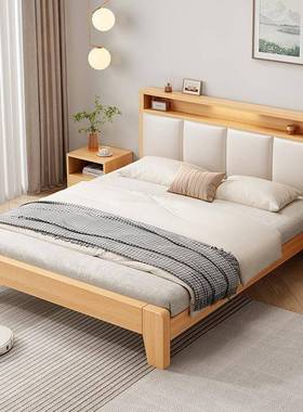 K*简约现代1米HRS-R0028双人床床出租房家经济型软用包储物1.52人