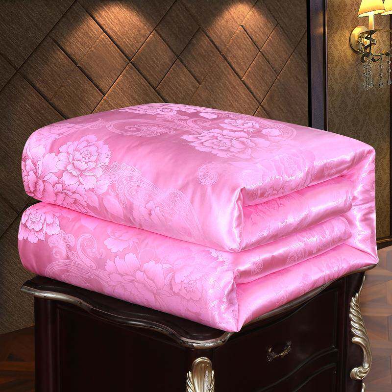 蚕丝全棉贡缎提花桑丝春厚秋子母被加TQS-h冬被被芯纯棉蚕被子