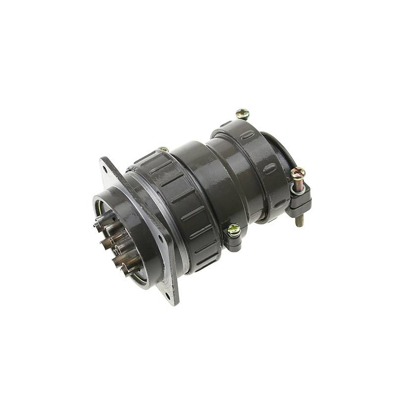 圆形航空插头P55 30芯35芯连接器正装反装弯式对接开孔55MM