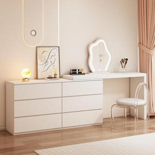 梳妆FZK卧室简妆现代约奶油风斗台柜一体小型化桌可伸缩化妆台