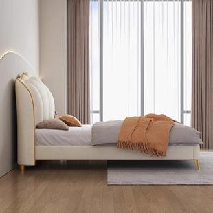 现代简花约高端大1气1米8主卧室奶GZJ软包床实木双人床米5油法式