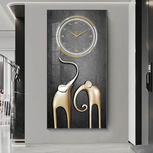 吉象如意钟表画客厅装饰画时404尚廊餐厅玄壁关挂画走过道挂墙时