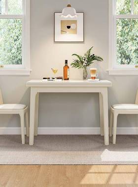 代简约折叠餐桌岩伸板小户型餐桌椅家用拉一体木多现实功能IGL饭