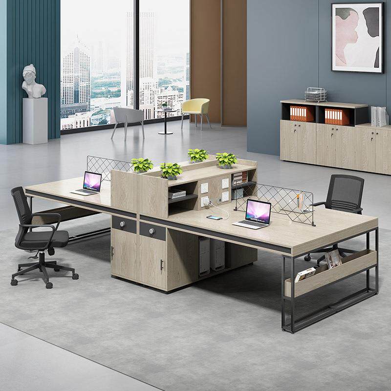 FWT职桌员公桌卡员工4人位二双6四工位屏风座办办公室桌椅组合组