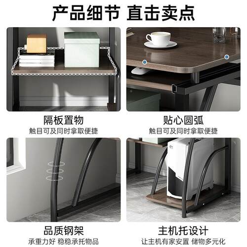 桌子简易租小户型书桌书架屋一体桌家用台式电桌学生写出91088字脑桌子
