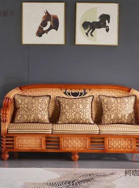 藤沙发发藤椅沙发藤沙发合客厅组EE-85091藤编藤艺沙三藤人竹沙发