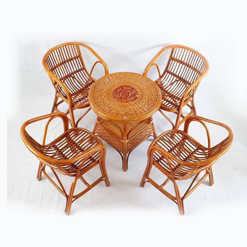 扶咖啡椅天然藤椅真家用阳台户外椅桌椅休闲靠背藤编圈椅子简约手