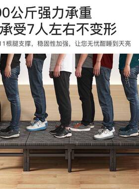 叠床折床YNK单人床家用人简易床双人1米2宿舍出租成房硬板床铁床