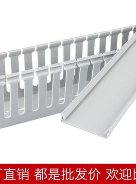 1根装PVC线塑料明装NTP配柜走线槽电箱布线槽0灰色工业阻电燃环槽