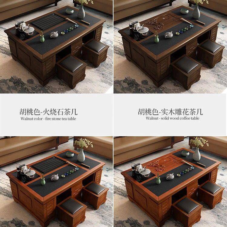 功简约智能夫多功能火烧石几带烧水壶体茶具套装364一茶桌小型茶