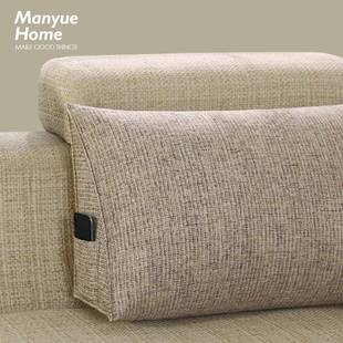 色三HYusexsq色麻布客厅沙床发纯靠垫家枕用三角护腰靠枕上腰靠背