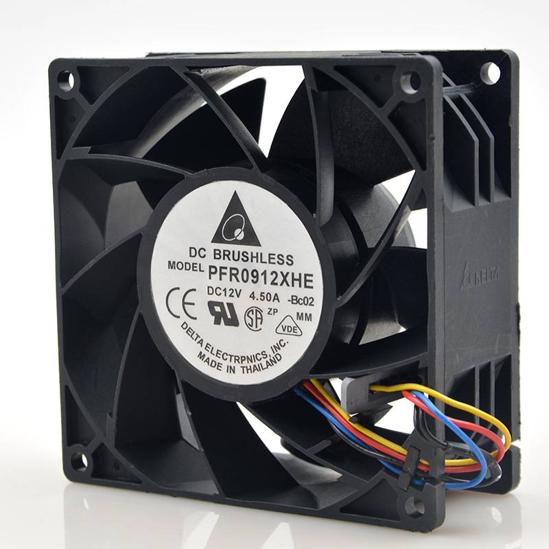 台达 PFR0912XHE 12V 4.50A 9CM/厘米 9038 4线 暴力增压汽车风扇