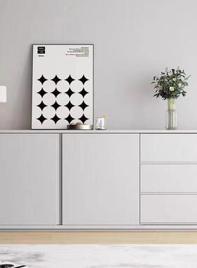 极简餐边柜现代客简约实木酒卧柜靠墙户茶水柜黑色储物柜室DSU收