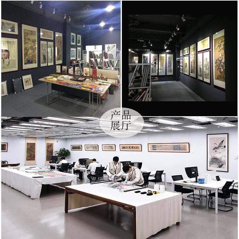手装裱宣纸国九兰图画客厅中古风工花鸟挂画名仿真古字画恽家寿平