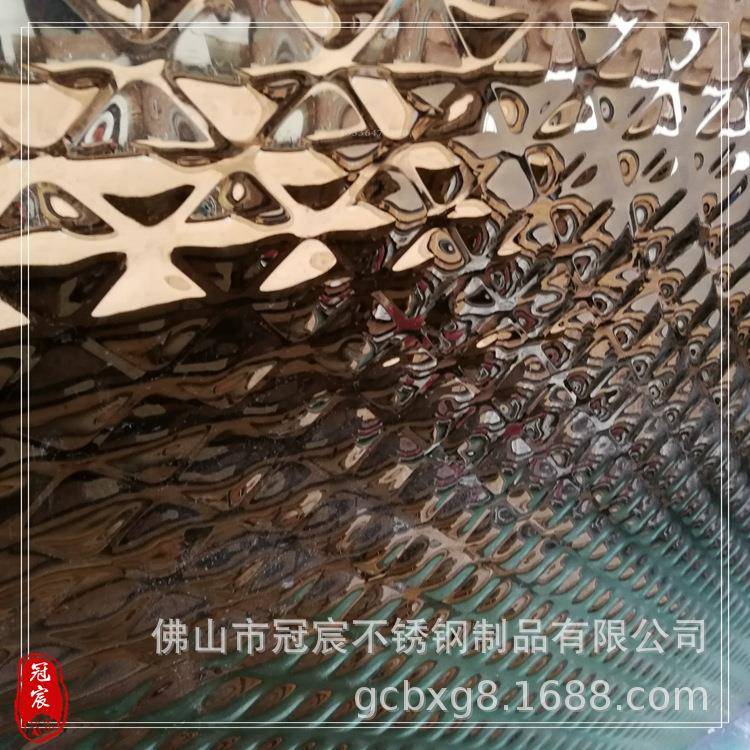 8K波花纹不锈板钢8K水波纹室内外天花吊顶镜面不水锈钢30420凹凸