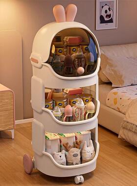 小推车收置物架家用通卡厅纳柜卧室客带轮储物架宝宝玩具GSU柜子