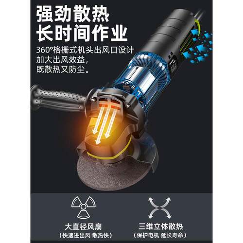 芝浦磨机多222功手能打磨角机割切机小型磨光机磨机抛光机家用手