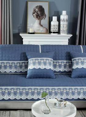 沙发套装欧垫ali-8645式沙发坐垫套盖巾四季通用全滑贵妃组防合整