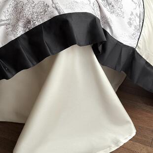 时光独白法式数码PKM公主风棉床上四全件套复古印拼接花边被花套