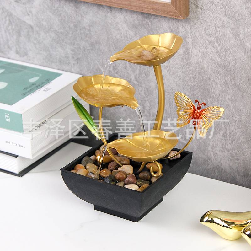 home decor招财流水摆件桌面喷泉工艺品办公室前台客厅风水摆件