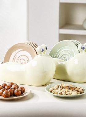 骨碟碟家红用陶瓷吐骨网小碟吃水HCZ果盘餐桌垃圾盘子