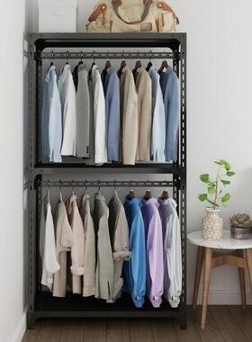洞板装钢衣柜目田角衣AFO服收纳整理货架多层组简约衣帽间组合洞