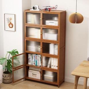 见详情书架置物架落地家用厅带门客墙收纳靠防尘儿柜童简易多层储物书柜
