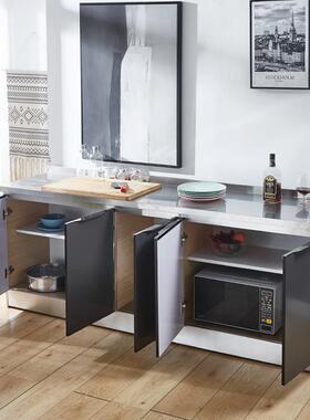 简易橱家用不储物柜碗柜柜灶台ILN柜一体农钢村经济锈型厨房人造