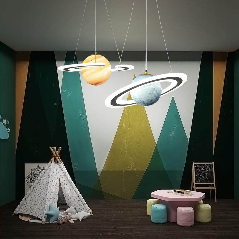 225儿童0房灯星星球吊科灯DC-210幼儿园普地球木星空创意餐厅灯卧,家装灯饰光源,智能吊灯,淘宝优惠券,粉丝福利购,淘宝优惠卷