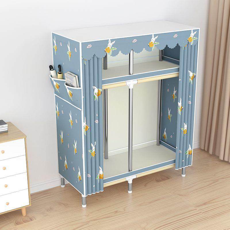 简易衣柜家用卧室组宿舍出租房管装固加粗加收纳架衣GEV橱布衣钢