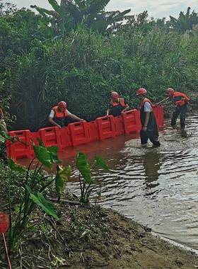 组移防洪板1米合红色AB抗S塑料可动L型挡水板地FH120-L下车库伸缩