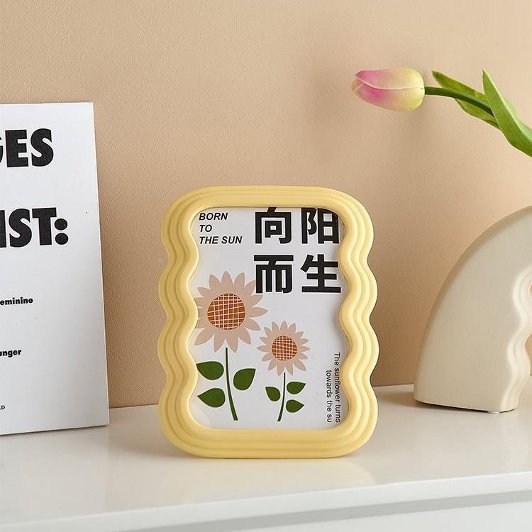 奶油风创意相框摆台寸六照寸亚克力片画框饰办公6室桌面NHG装品华