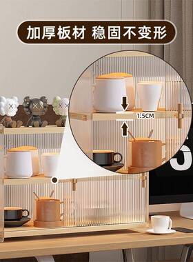 2收I日式4665餐边柜厨房储物桌柜面子小型玻璃碗柜酒柜柜置物架家