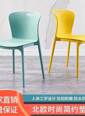 塑料耳椅子小餐椅可摞叠餐厅用椅椅轻奢风朵靠背学习椅UJO吧椅会议椅