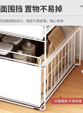 厨房下碗水槽置物架拉柜拉篮抽式碟KWO架橱调料架家用台面浴室置