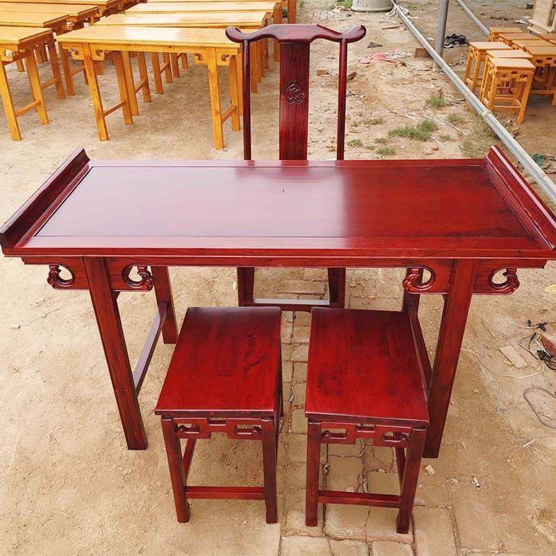班幼儿园小学校习桌椅补习班辅导榆木国学桌学椅红色实国学课桌桌