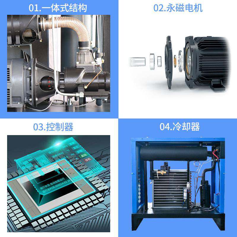 一套杆机k式空压含冷干机储气罐螺旋空气压缩机SD221立螺方11w打