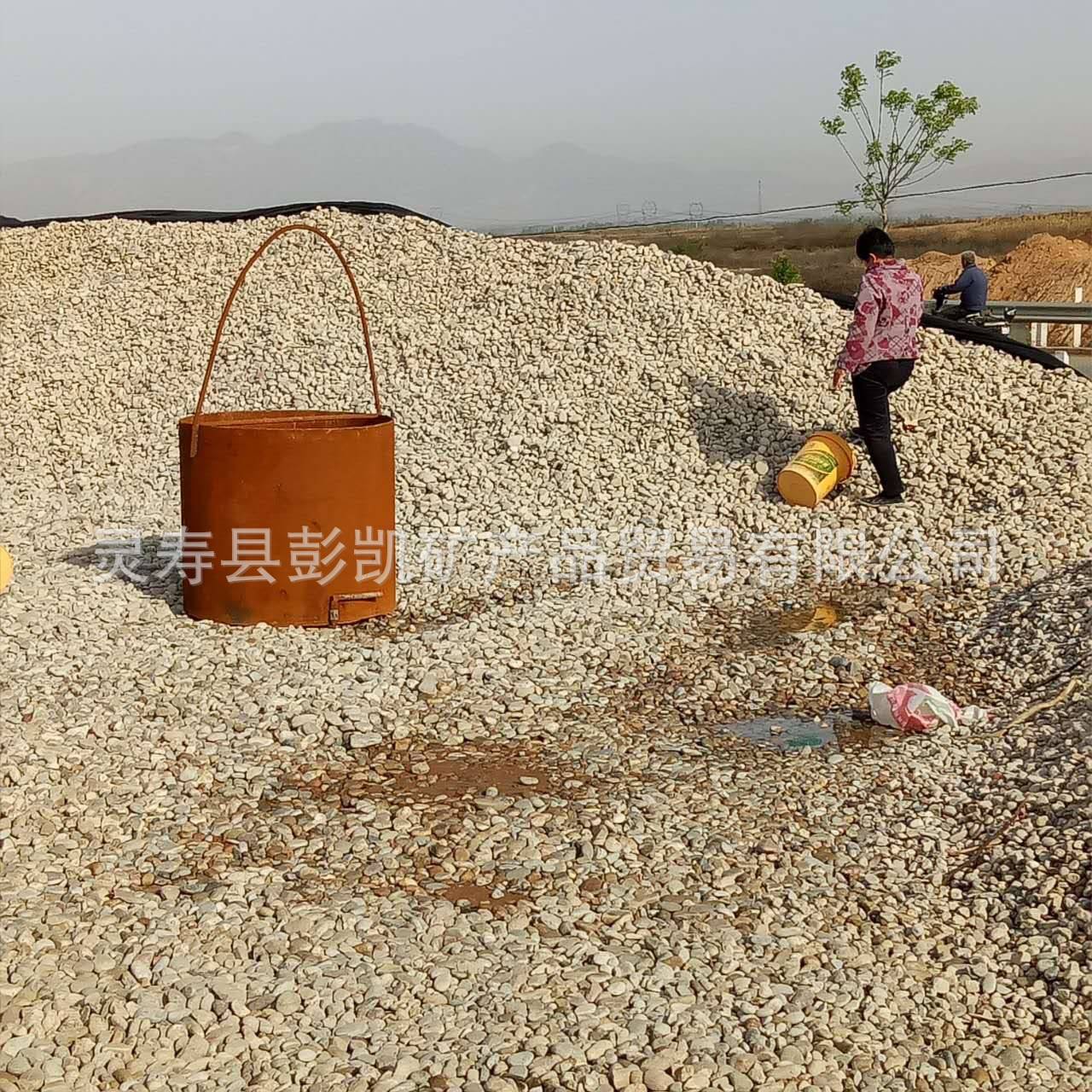 直销园艺白石子 白色机制鹅卵石 花盆用小白石头 白色水磨石