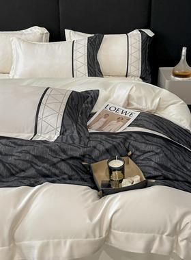 色轻奢高AAX端撞件套加厚磨毛被套水洗棉用床单床笠柔软亲肤床四